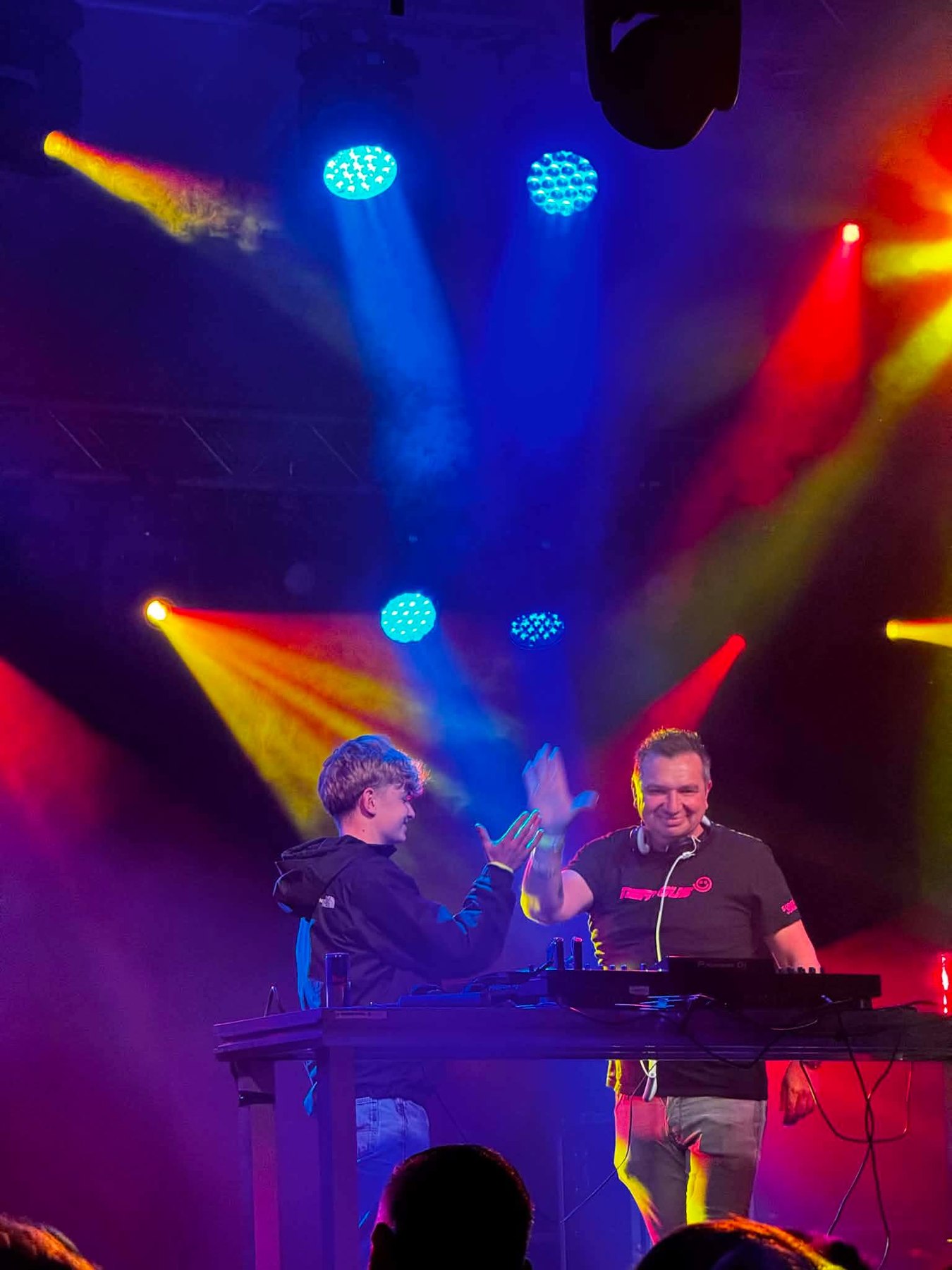 OWEN on stage with another DJ
